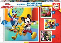 Dėlionė 4in1 Educa Mickey & Friends 19294, 16 cm x 16 cm, 73 vnt., įvairių spalvų