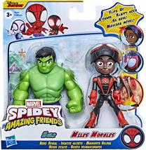 Figūrėlių rinkinys Hasbro Spiderman Spidey Hulk & Miles Morales F2245, 2 vnt., įvairių spalvų