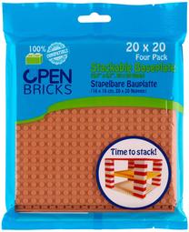 Pagrindo plokštė Open Bricks Stackable Building Plate 20x20 Tan OB-P20LB4, 4 vnt.