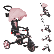 Triratukas Globber Explorer Trike Foldable 4in1 732-210, juoda sp./rožinė sp.