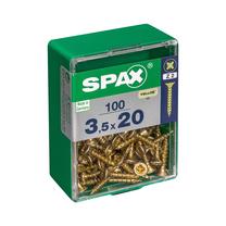 Koka skrūve, universāls Spax, 3.5 x 20 mm, dzeltena krās., 100 gab.