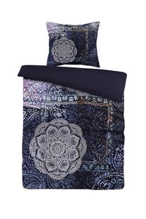 Gultas veļas komplekts Kenda Sand Medley 125, balts krās./bēša krās./zilimelns krās., 50 x 75 cm, 140 x 200 cm
