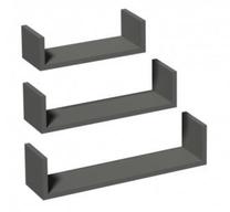 Sieninė lentyna Velano FUS, pilka, 42 cm x 10 cm x 10 cm