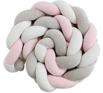 Защитный бортик Cot Protection Braid, белый цв./розовый цв./серый цв., 200 см