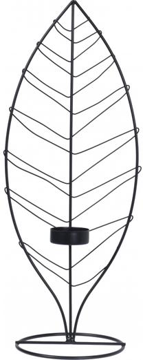 Подсвечник Mondex Black Leaf, металл, 38 см, черный цв.