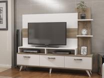 Sekcija Kalune Design Lover, balta sp./riešuto sp., 30 cm x 150 cm x 127 cm