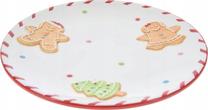 Kalėdinė lėkštė serviravimo Home Styling Collection Gingerbread, Ø 24 cm, balta sp./raudona sp./žalia sp.