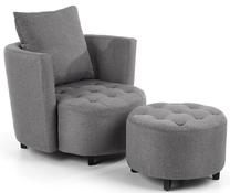 Krėslas Hampton With Footrest, pilka sp., 74 cm x 75 cm x 61 cm