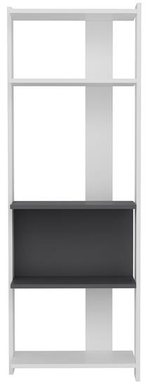 Pastatoma lentyna Kalune Design Abis Wide, antracito sp./balta sp./šviesiai pilka sp., 165 cm x 58.6 cm x 26.8 cm