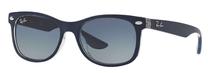Sporta saulesbrilles Ray-Ban New Wayfarer Junior RJ9052S 70234L, 47 mm, caurspīdīga krās./zila krās.
