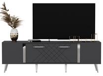 ТВ стол Kalune Design Detas, антрацитовый цв./серебристый цв., 150 см x 35 см x 48.2 см