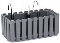 Balkoninis vazonas Boardee, plastikinis, 38 cm x 18 cm, pilka sp.