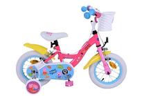 Vaikiškas dviratukas su papildomais ratukais, vaikų Volare Peppa Pig C24, rožinė sp./įvairių spalvų, 12"
