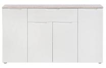 Komoda Forte Moreno OREK241-P94, balta sp./šviesiai pilka sp., 80 cm x 140 cm x 34 cm