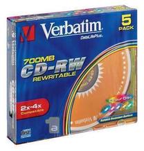 Ierakstāms kompaktdisks Verbatim, 700 MB, 5gab.
