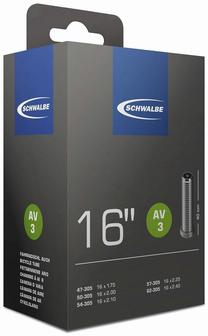 Dviračių padangų kamera Schwalbe Inner Tube 10409310, guma, juoda sp., 16", 1.75"