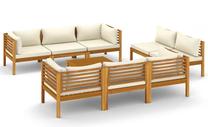 Āra mēbeļu komplekts VLX Garden Lounge Set, krēmkrāsas krās./brūns krās., 8 sēdvietas