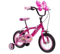 Vaikiškas dviratukas su papildomais ratukais, vaikų Huffy Disney Minnie, rožinė sp., 12"