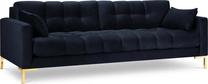 Sofa Micadoni Home Mamaia Velvet, tamsiai mėlyna sp., 217 x 92 cm x 75 cm