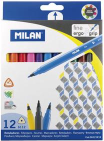 Flomasteriai Milan, vienpusiai, 12 vnt.