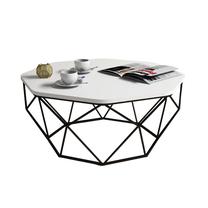 Kavos staliukas Kalune Design Diamond, balta sp./juoda sp. Prekė su pažeista pakuote.