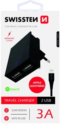 Telefono įkroviklis Swissten, USB/AC/DC