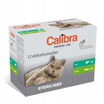 Mitrā kaķu barība Calibra Premium Line Sterilised, aknas/lasis, 0.1 kg, 12 gab.