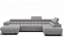 Kampinė sofa - lova Feraria Pellerito 03, pilka sp., dešininė, 202 x 358 cm x 93 cm