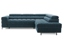 Kampinė sofa - lova Ferucce, tamsiai mėlyna sp., dešininė, 200 x 276 cm x 93 cm