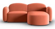 Kampinė sofa Micadoni Home Blair Velvet, koralinė sp., dešininė, 194 x 155 cm x 80 cm