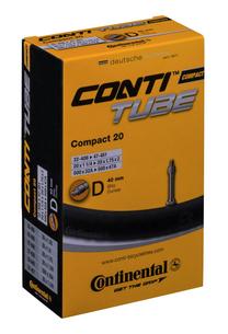 Dviračių padangų kamera Continental Compact D40, guma, juoda sp., 20"
