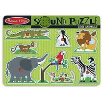 Пазл Melissa & Doug Sound Puzzle Zoo Animals, 2 см, многоцветный, 9 шт.