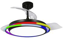Laeventilaator koos lambiga CristalRecord Antila RGB, 65 W, 1 tk, must v./läbipaistev v.