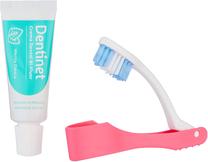 Kelioninis dantų priežiūros rinkinys Dentinet Oral Hygiene Set 2pcs, balta sp./rožinė sp.
