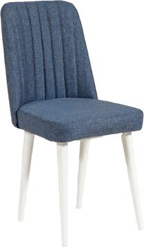 Valgomojo kėdė Kalune Design Vina 1048 869VEL5156, mėlyna sp./balta sp., 46 cm x 46 cm x 85 cm