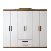 Spinta Kalune Design Lara, balta sp./riešuto sp., 47 cm x 207 cm x 180 cm