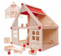 Кукольный домик Wooden House 6486_1, коричневый цв./красный цв.