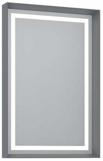 Veidrodis Kalune Design Craft, su apšvietimu, kabinamas, 60 cm x 90 cm, matt grey sp.