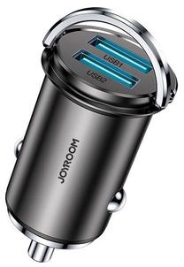 Automobilinis įkroviklis Joyroom Mini Dual Port 45W, 2 x USB, pilka sp., 45 W