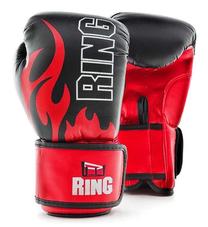Боксерские перчатки Ring Sport Fire 517961, черный цв./красный цв., 10 oz