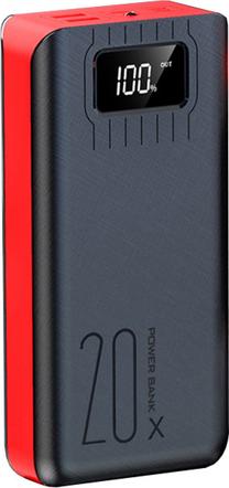 Lādētājs-akumulators (Power bank) Viking Go20, 20000 mAh, 75 W, melna krās./sarkana krās.