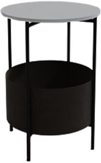 Kavos staliukas Kalune Design Regensburg L2019, balta sp./juoda sp., 43 cm x 43 cm x 60 cm