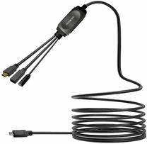 Кабель Vivolink PROUSBCHDMIUSB3-7.5 HDMI Male/ USB-A Female/ USB-C Female, USB Type-C Male, 7.5 м, черный цв.