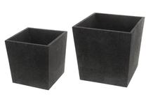 Vazonų rinkinys 4Living Cubic, polipropilenas (pp), Ø 48 cm, juoda sp., 2 vnt.