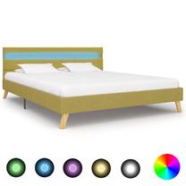Lova dvigulė VLX Fabric 284861, 140 x 200 cm, žalia sp., be čiužinio, su grotelėmis