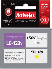 Rašalinio spausdintuvo kasetė ActiveJet Supreme ACJ AB-123YN Brother LC123Y, geltona sp., 10 ml
