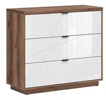 Komoda Forn, ąžuolo sp./balta sp., 93 cm x 106 cm x 42.5 cm