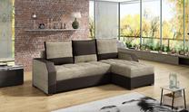 Kampinė sofa Aris Berlin 03, Soft 66, ruda sp./smėlio sp., 150 x 250 cm x 90 cm