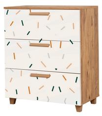 Komoda Kalune Design Leva Gravis Line, ruda sp./balta sp., 95 cm x 80 cm x 43 cm