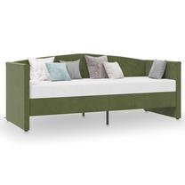 Lova viengulė VLX Velvet 337206, 90 x 200 cm, žalia sp., be čiužinio, su grotelėmis